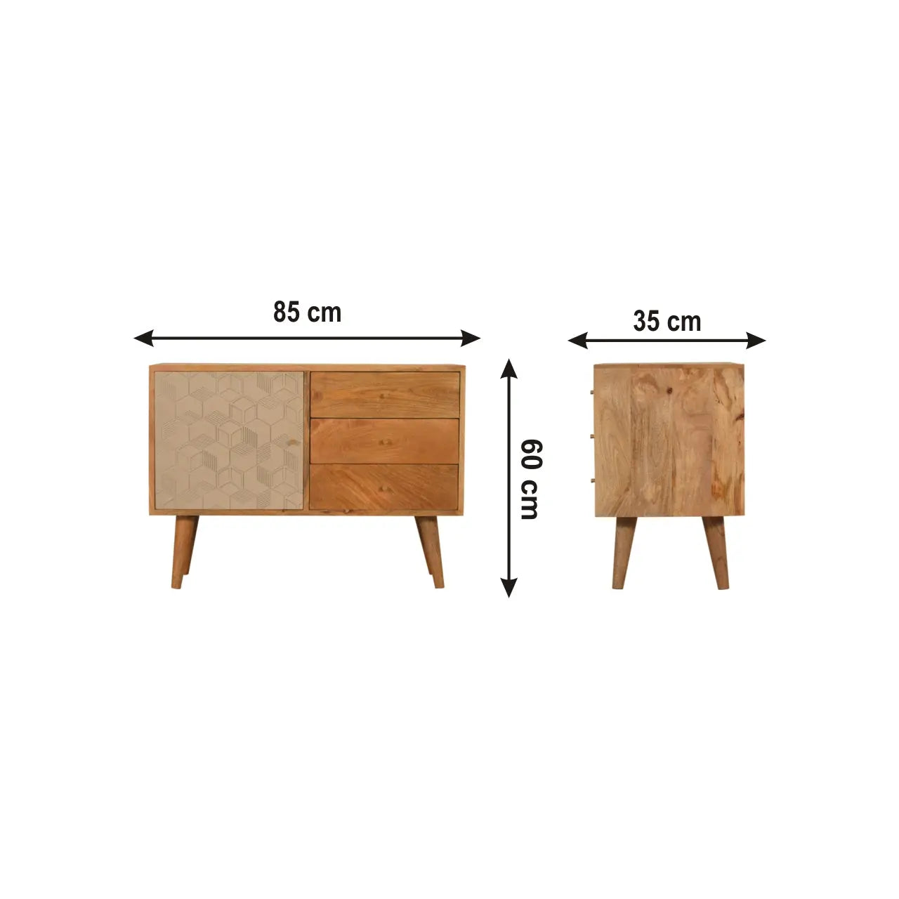 Champagne Cube Sideboard | Nordic Style - Avivra