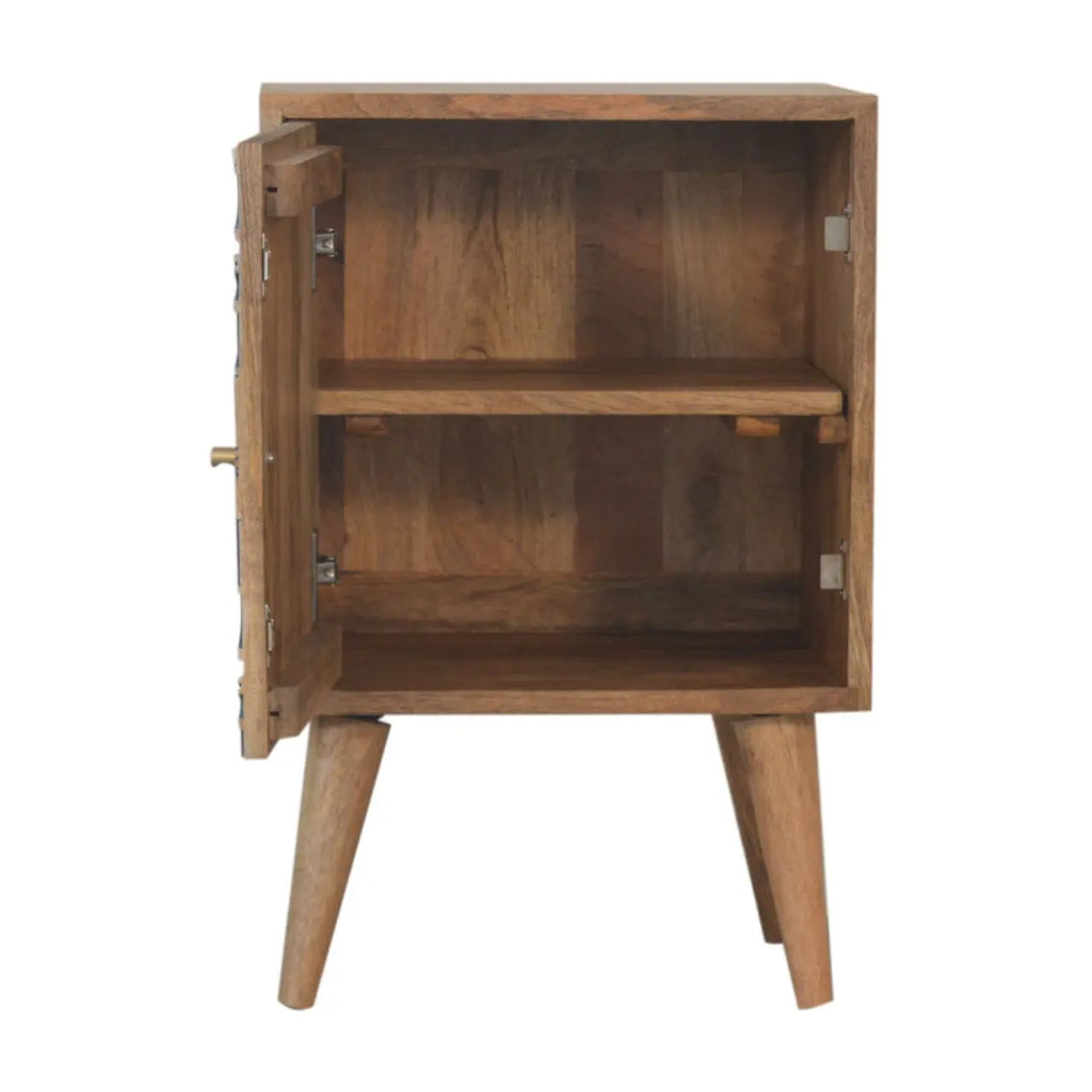 solid mango wood nightstand with nordic legs