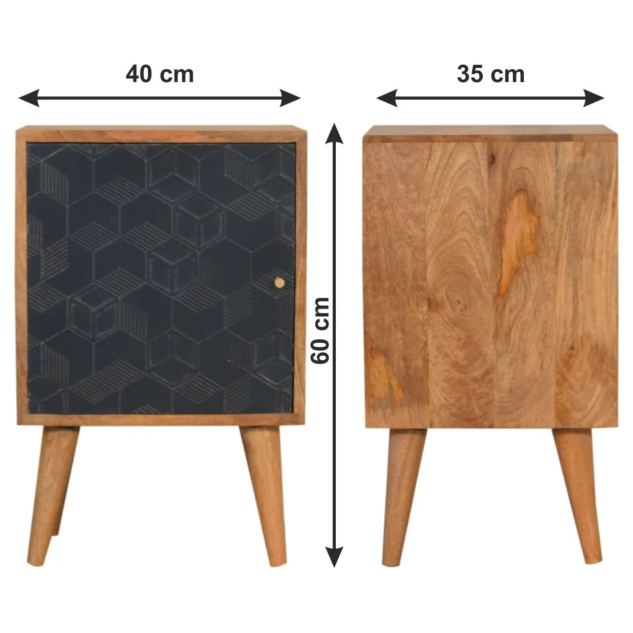 Acadia Black Nightstand Avivra