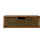 floating honeycomb brass nightstand crafted from solid mango wood