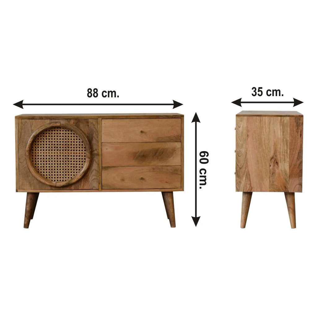 Larissa Rattan Sideboard | Oak-ish Finish - Avivra