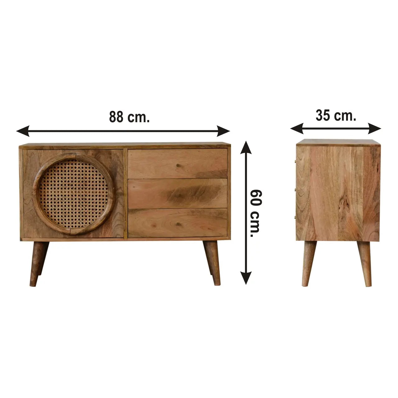 Larissa Rattan Sideboard | Oak-ish Finish - Avivra