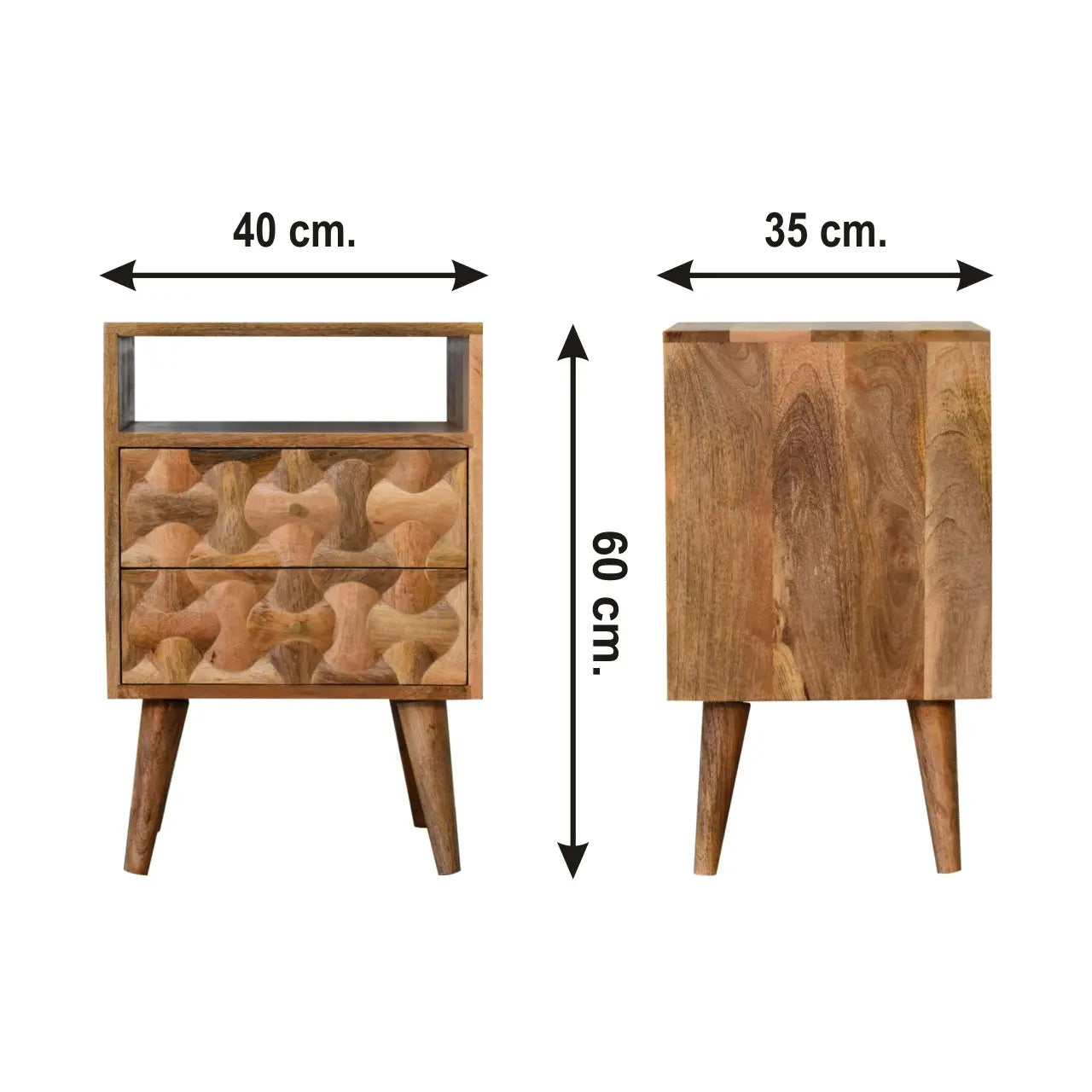 Kita Solid Wood Nightstand Avivra