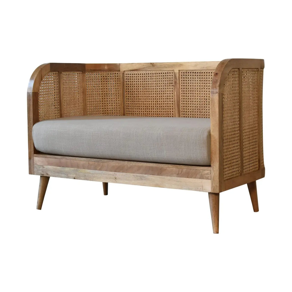 Mud Linen Patterned 2 Seater Sofa - Avivra