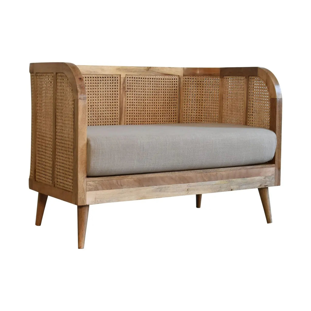 Mud Linen Patterned 2 Seater Sofa - Avivra
