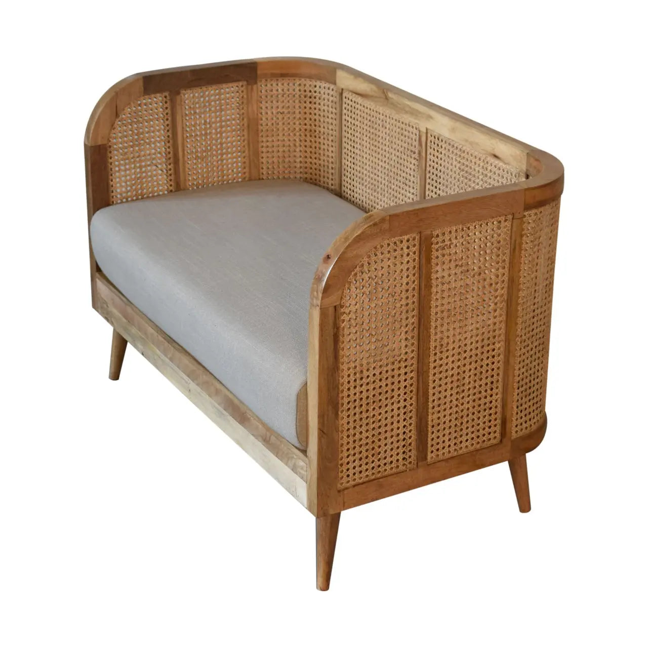 Mud Linen Patterned 2 Seater Sofa - Avivra