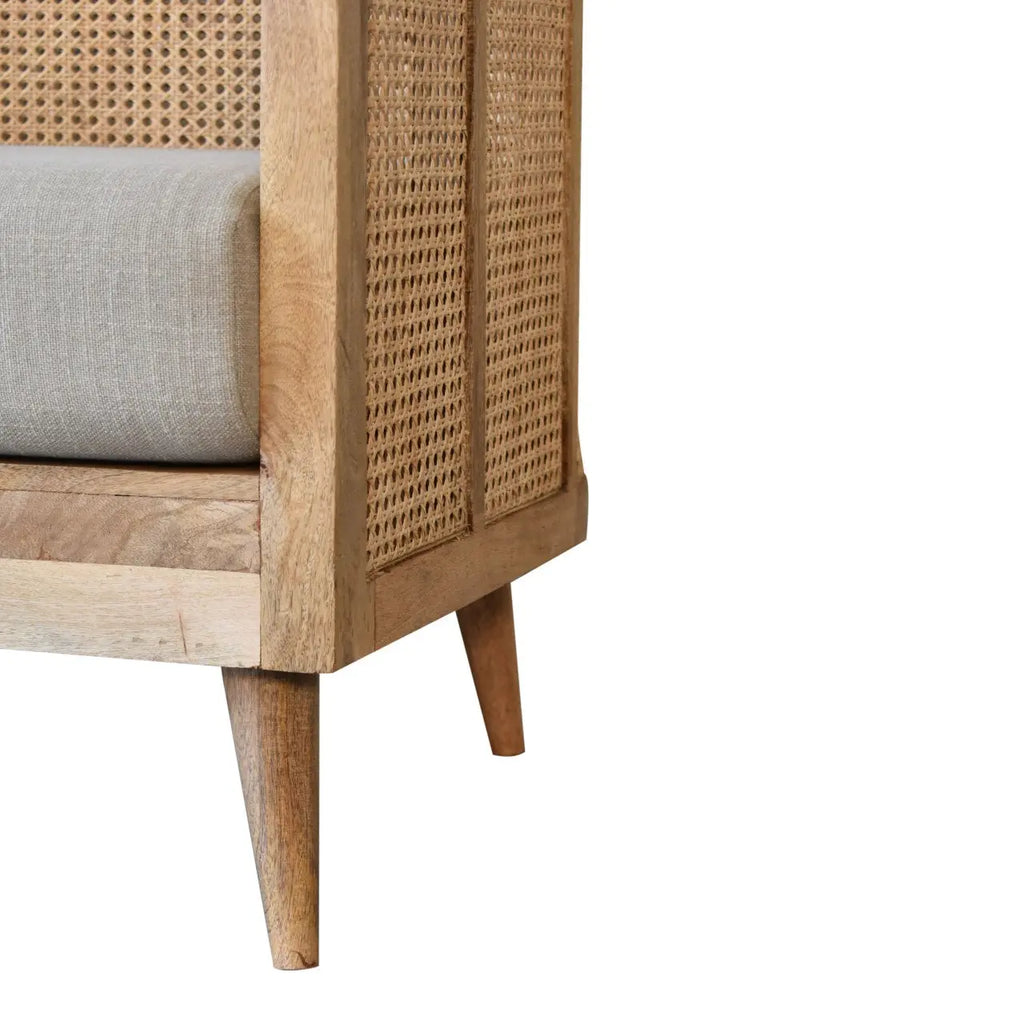 Mud Linen Patterned 2 Seater Sofa - Avivra