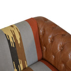 Mixed Leather & Durrie Print Sofa - Avivra