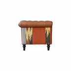 Mixed Leather & Durrie Print Sofa - Avivra