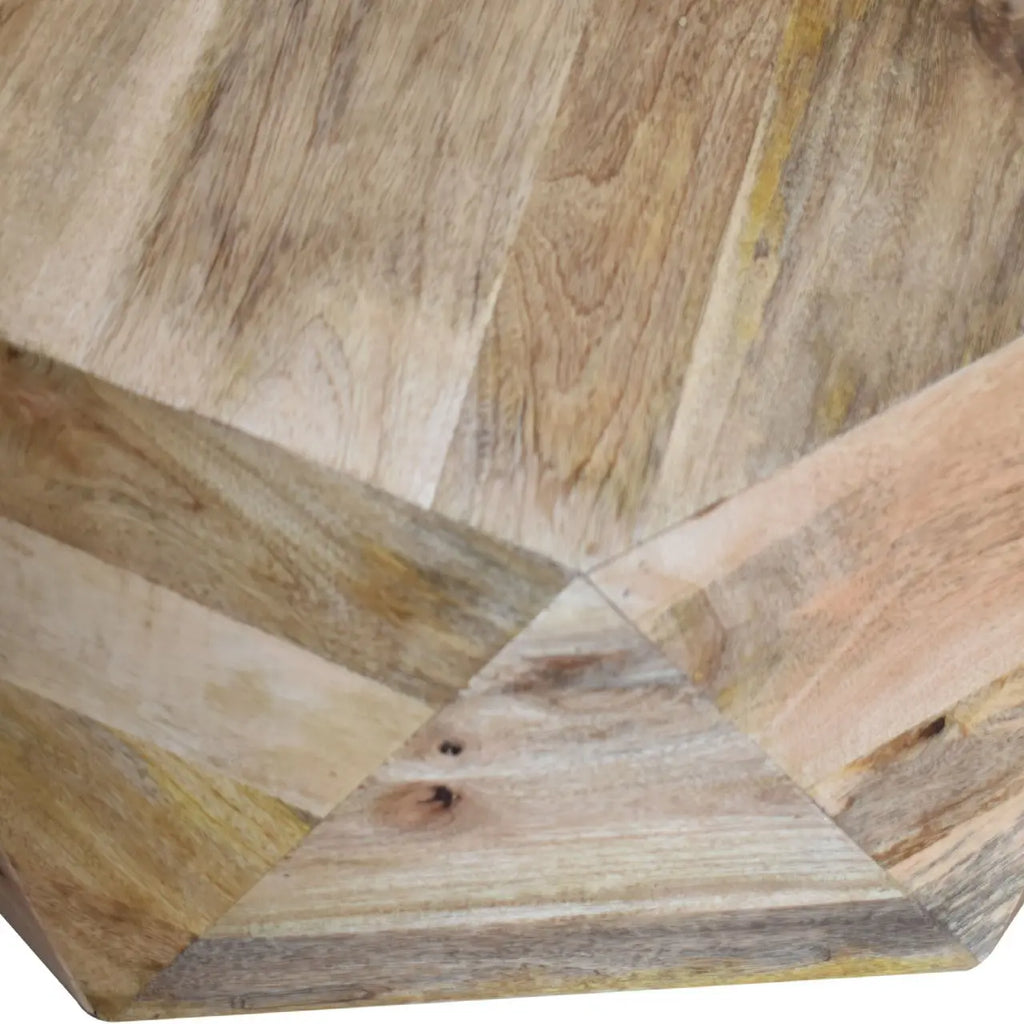 Geometric Round Solid Wood Coffee Table - Avivra