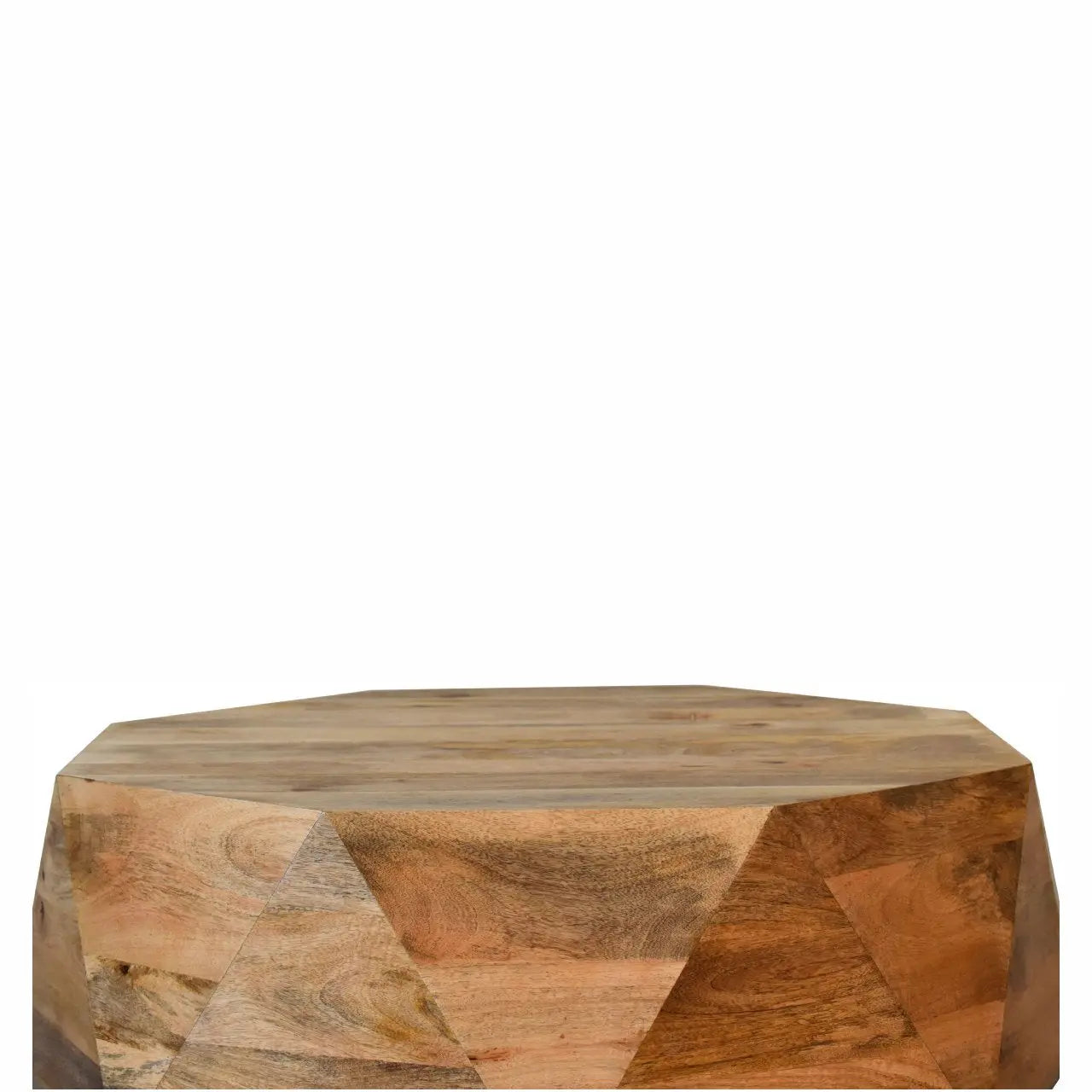 Geometric Round Solid Wood Coffee Table - Avivra