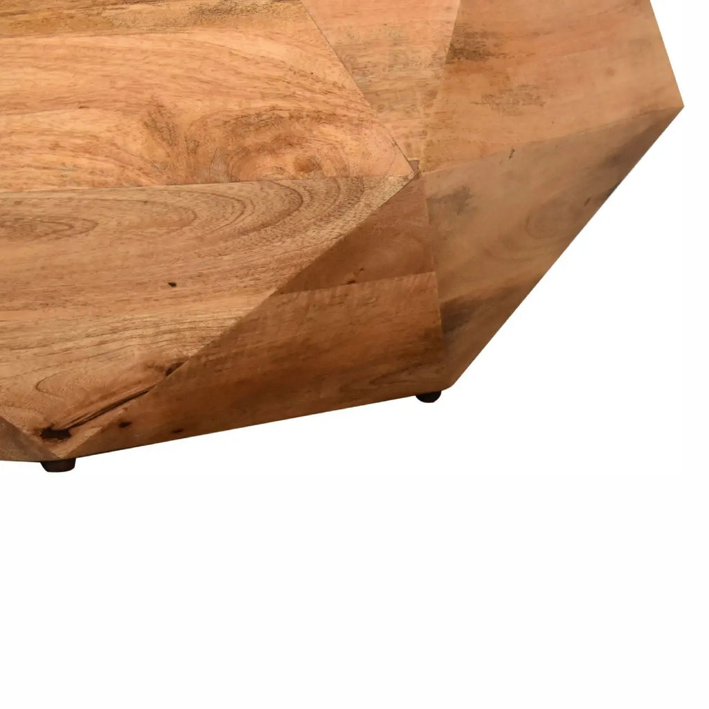 Geometric Round Solid Wood Coffee Table - Avivra