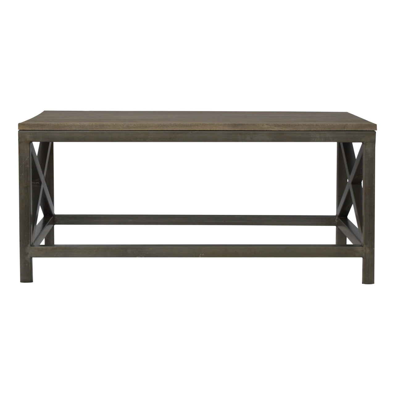 Industrial Cross Metal Oatmeal Coffee Table Avivra