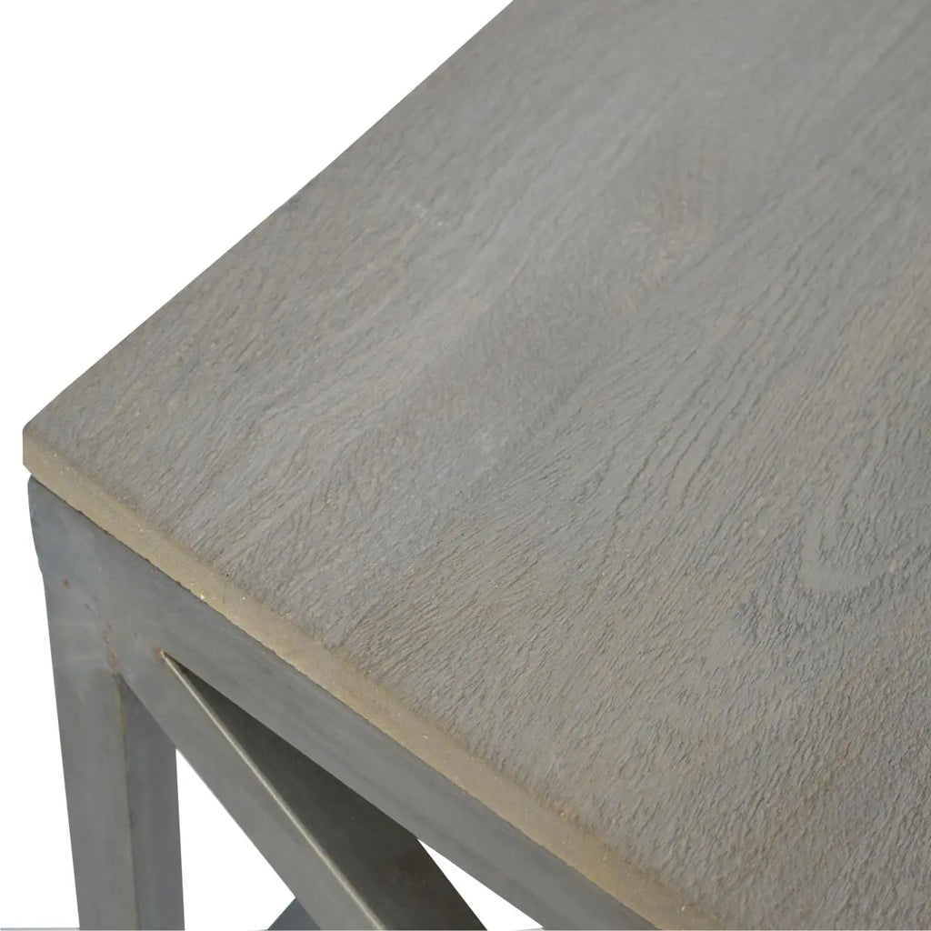 Industrial Cross Metal Oatmeal Coffee Table Avivra