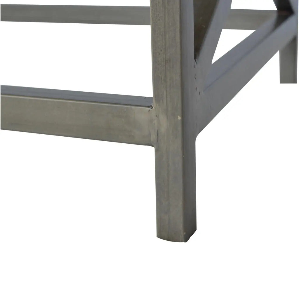 Industrial Cross Metal Oatmeal Coffee Table Avivra