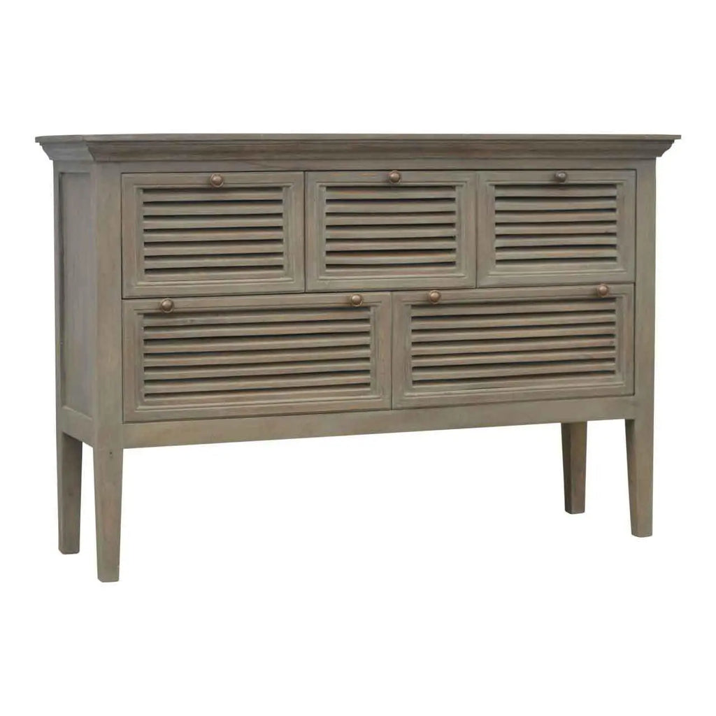 Grey Wash 5 Shutter Buffet Avivra