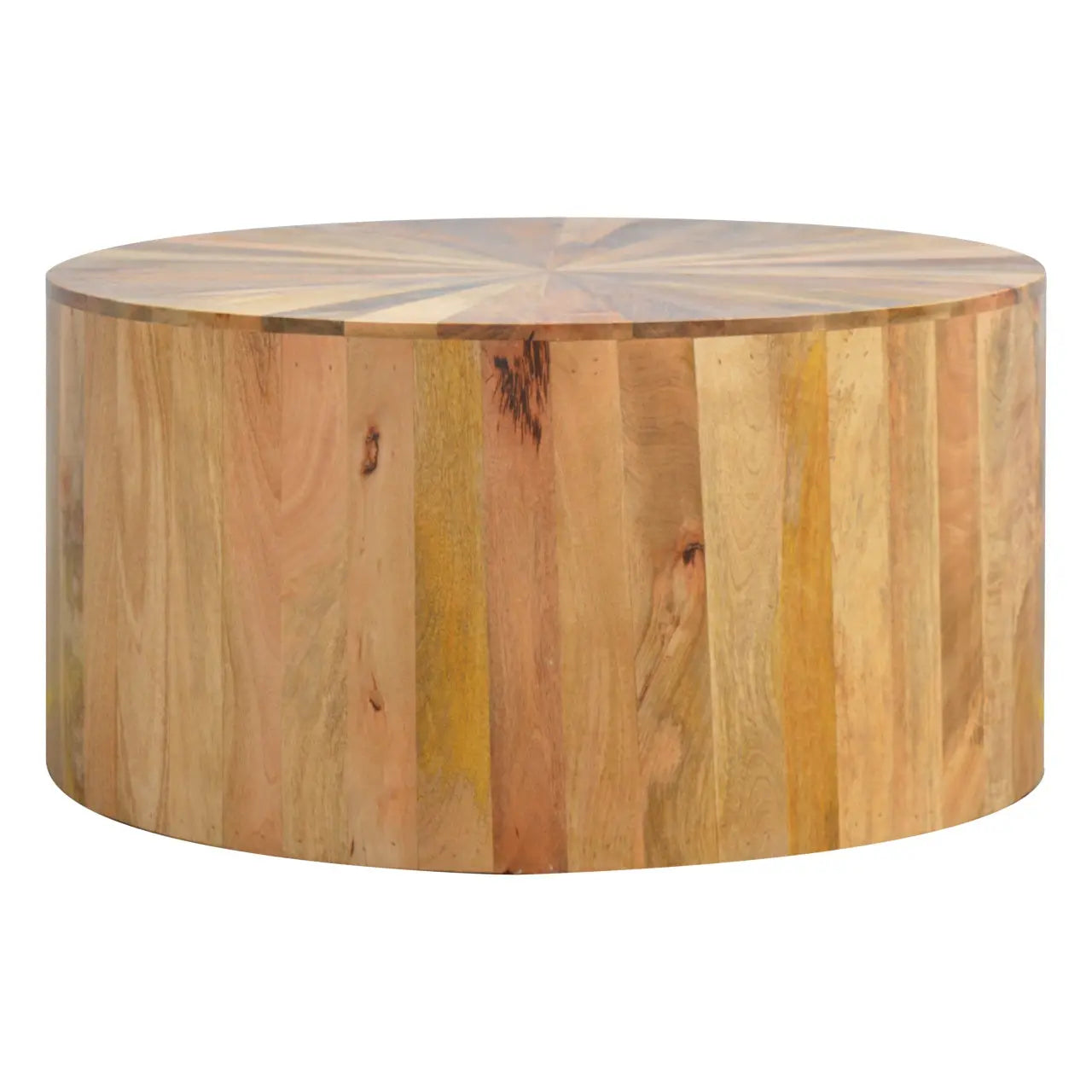 rounded edge coffee table crafted from solid mango wood