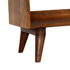 Mud Linen Nordic Storage Bench | Chestnut Finish - Avivra