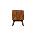 Mud Linen Nordic Storage Bench | Chestnut Finish - Avivra