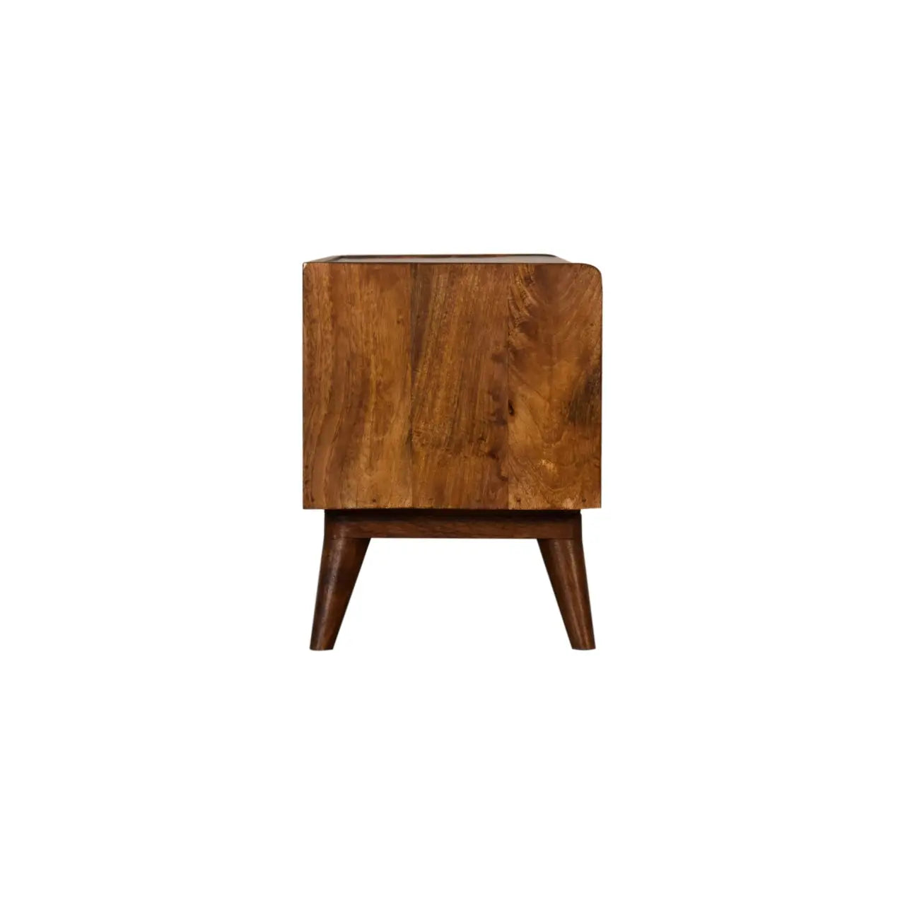 Mud Linen Nordic Storage Bench | Chestnut Finish - Avivra
