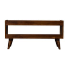 Mud Linen Nordic Storage Bench | Chestnut Finish - Avivra