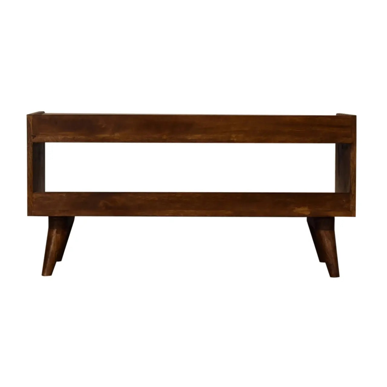 Mud Linen Nordic Storage Bench | Chestnut Finish - Avivra