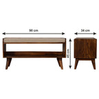 Mud Linen Nordic Storage Bench | Chestnut Finish - Avivra