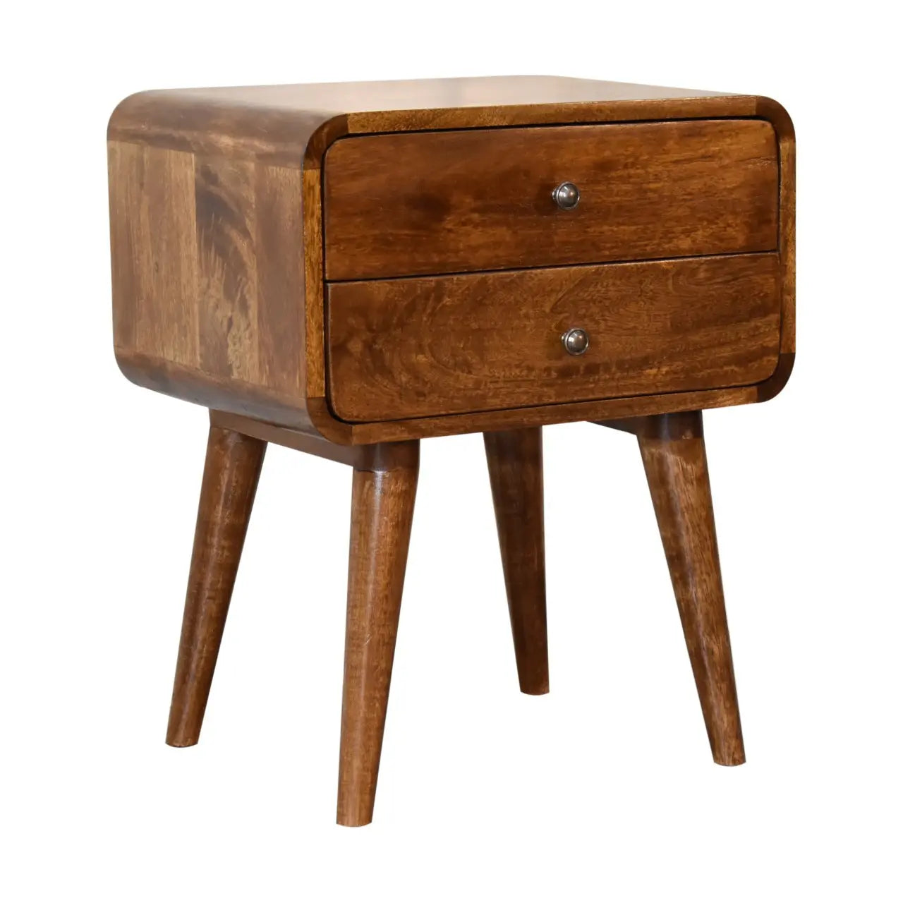 Curved Chestnut Nightstand - Avivra
