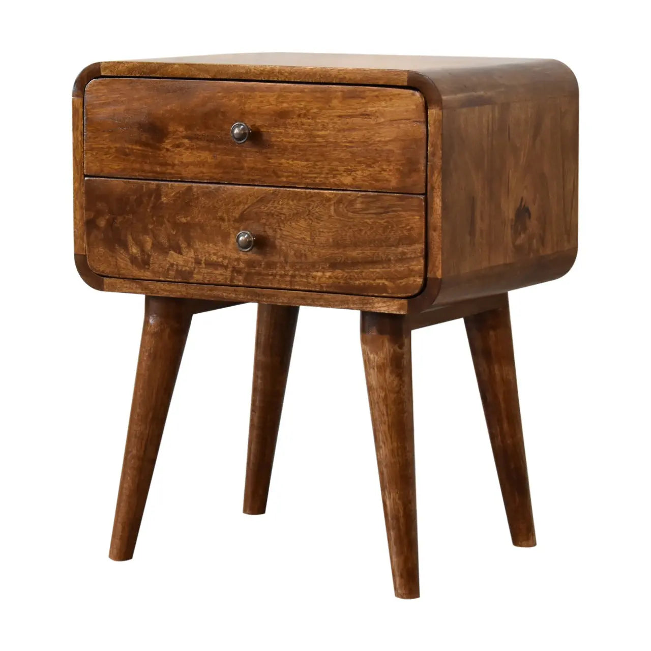 Curved Chestnut Nightstand - Avivra