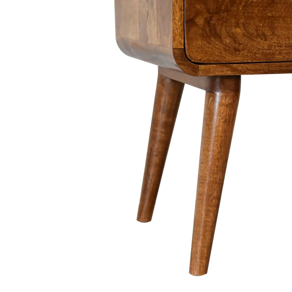 Curved Chestnut Nightstand - Avivra