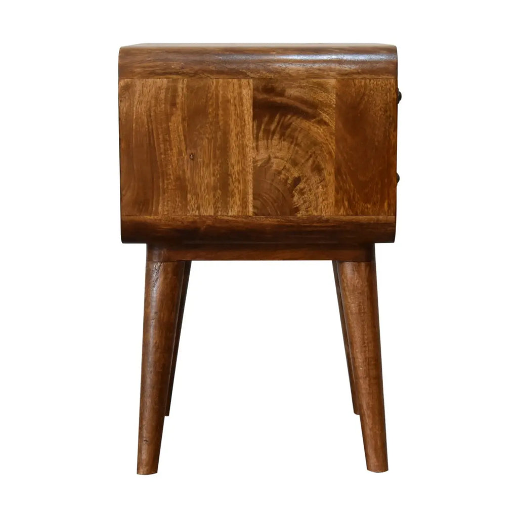 Curved Chestnut Nightstand - Avivra