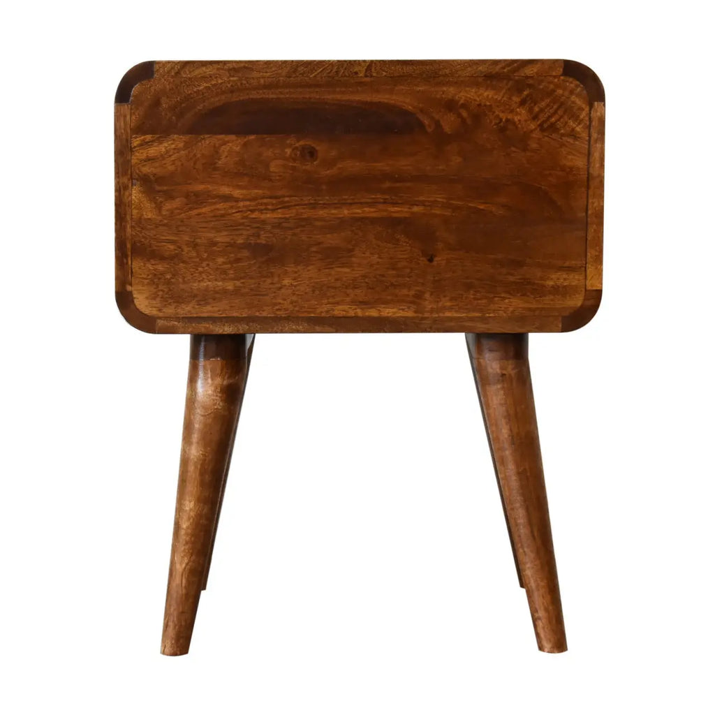 Curved Chestnut Nightstand - Avivra