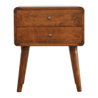 Curved Chestnut Nightstand - Avivra