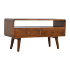 Curved Chestnut Media Unit - Avivra