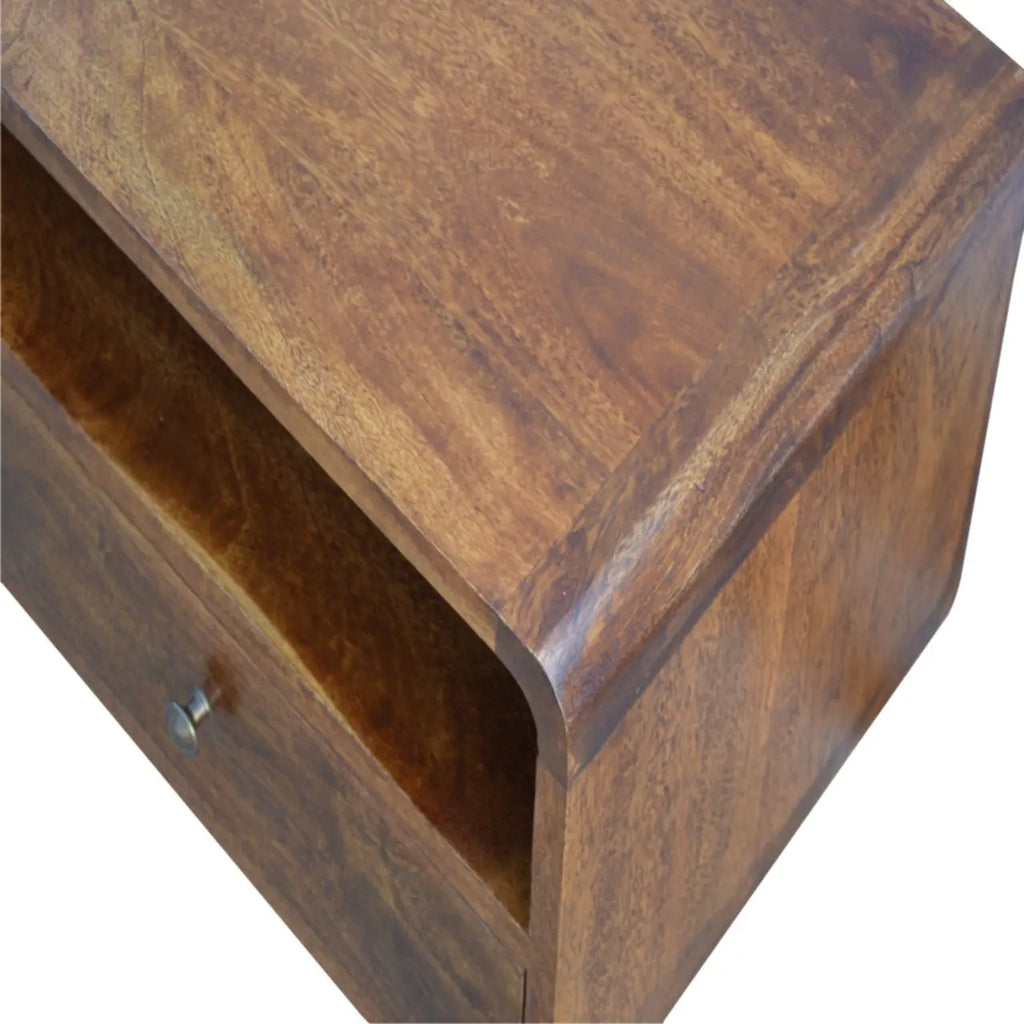 Curved Chestnut Media Unit - Avivra