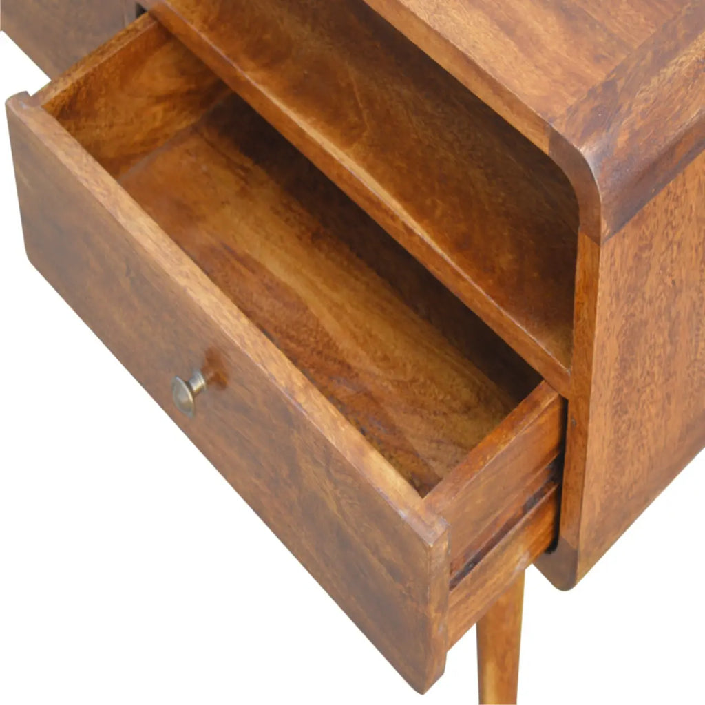 Curved Chestnut Media Unit - Avivra