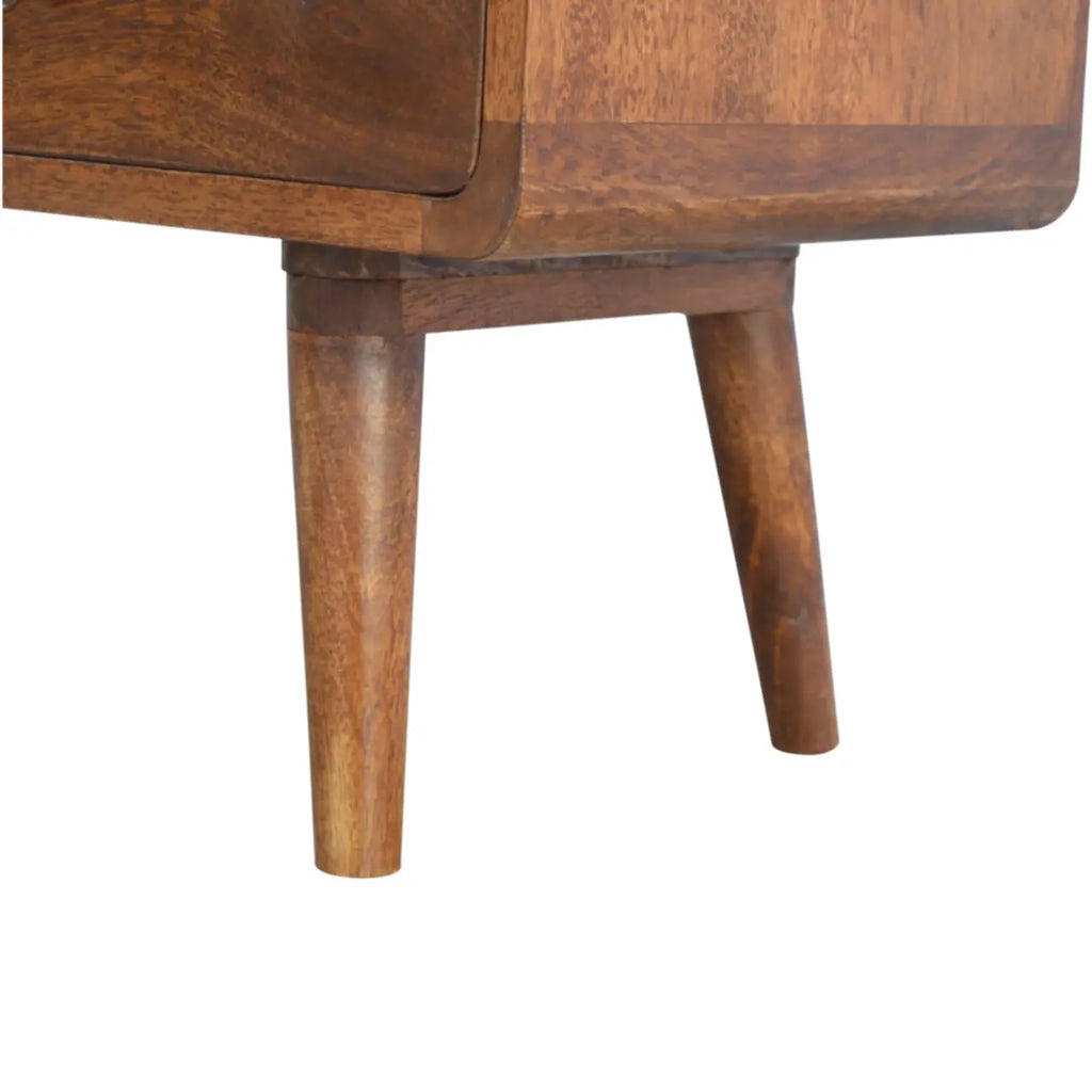 Curved Chestnut Media Unit - Avivra