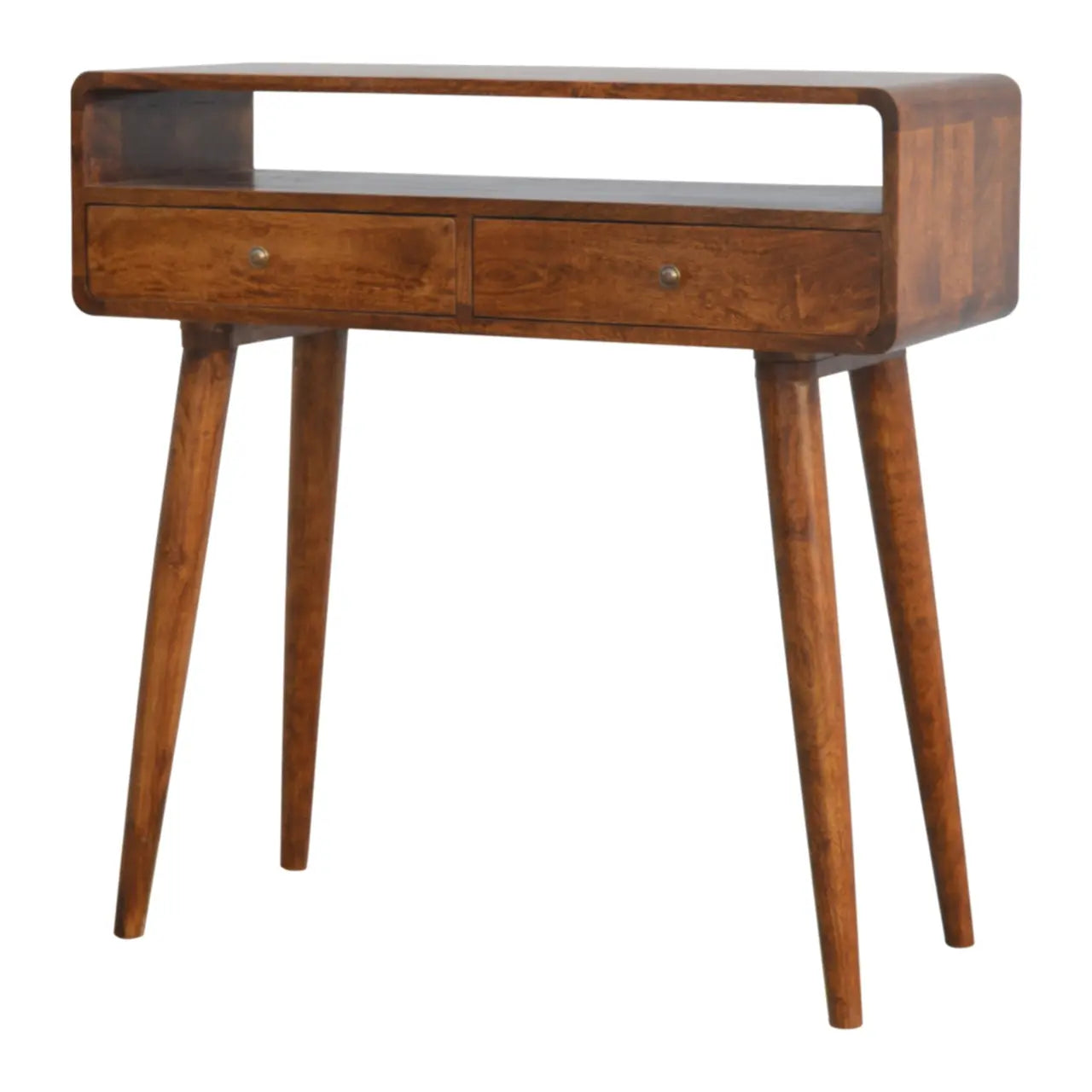 Curved Chestnut Console Table - Avivra
