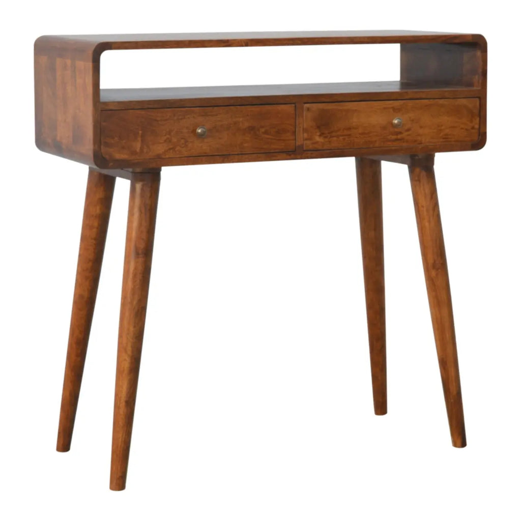 Curved Chestnut Console Table - Avivra