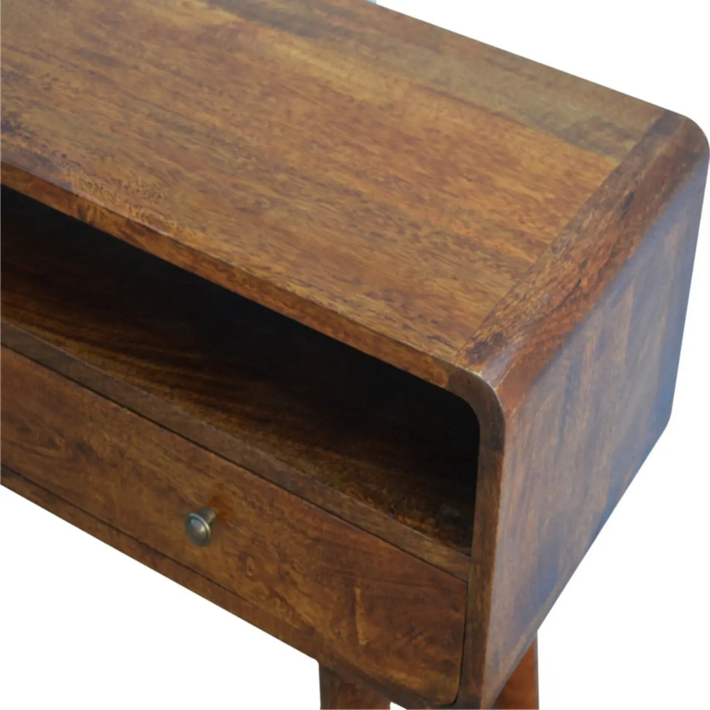 Curved Chestnut Console Table - Avivra