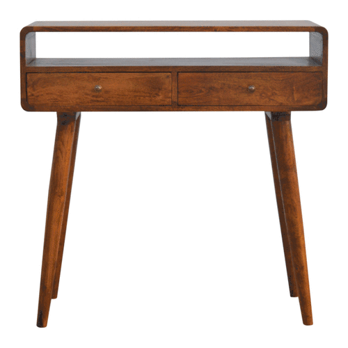 Curved Chestnut Console Table - Avivra