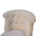 Bouclé Handwoven Accent Chair – Hand-Carved Solid Mango Wood - Avivra