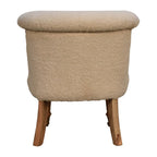 Bouclé Handwoven Accent Chair – Hand-Carved Solid Mango Wood - Avivra