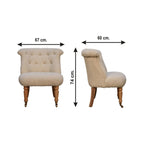 Bouclé Handwoven Accent Chair – Hand-Carved Solid Mango Wood - Avivra