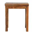 Mini butterfly extension dining table crafted from solid mango wood with chestnut finish