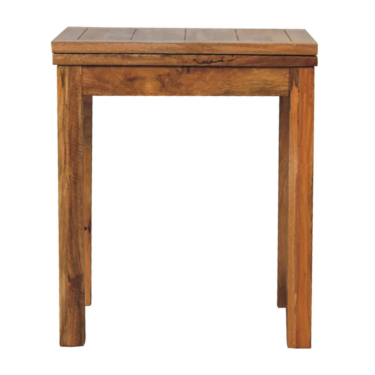 Mini butterfly extension dining table crafted from solid mango wood with chestnut finish