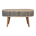 boho bone inlay coffee table crafted from solid mango wood