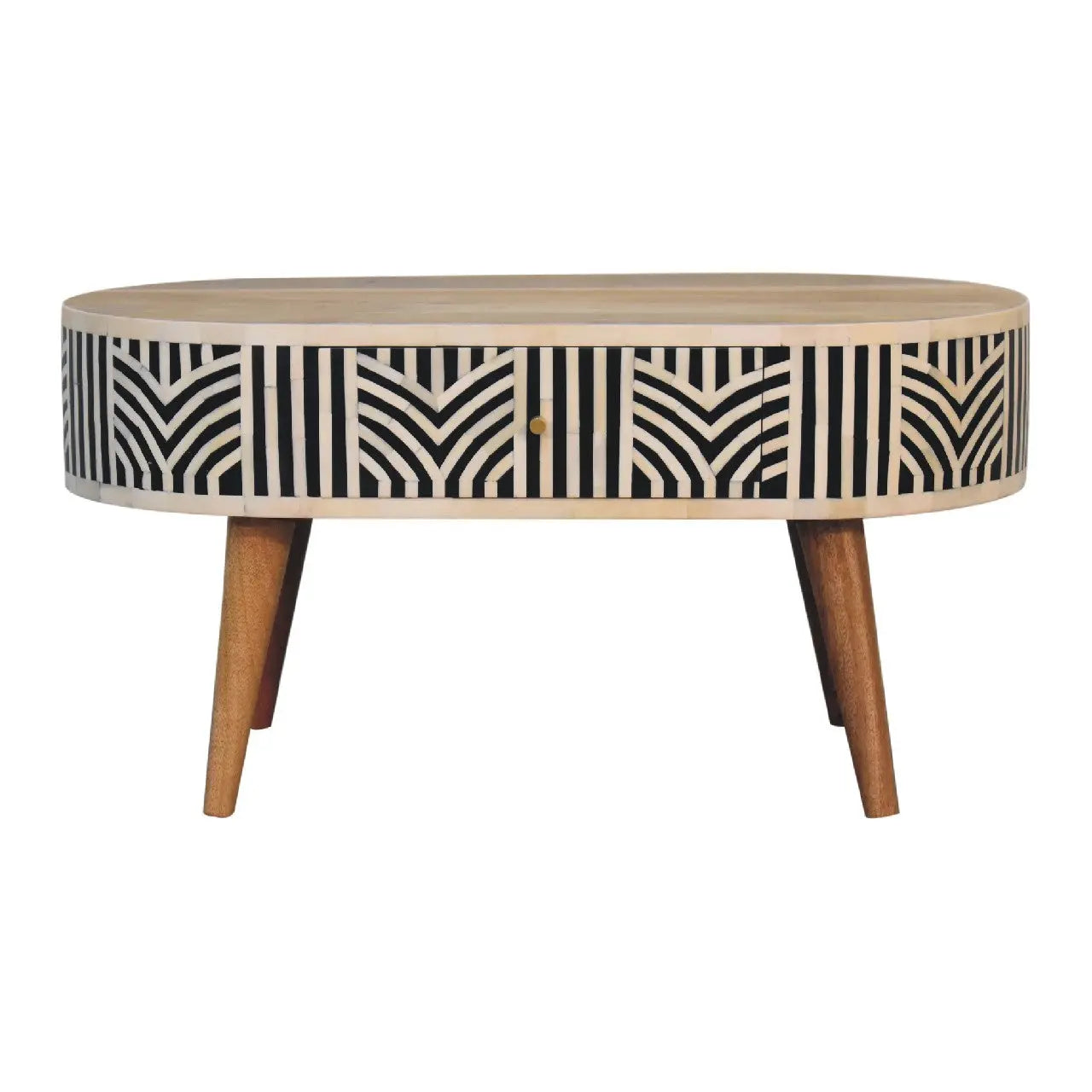 boho bone inlay coffee table crafted from solid mango wood