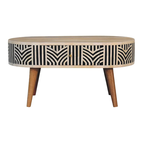 boho bone inlay coffee table crafted from solid mango wood