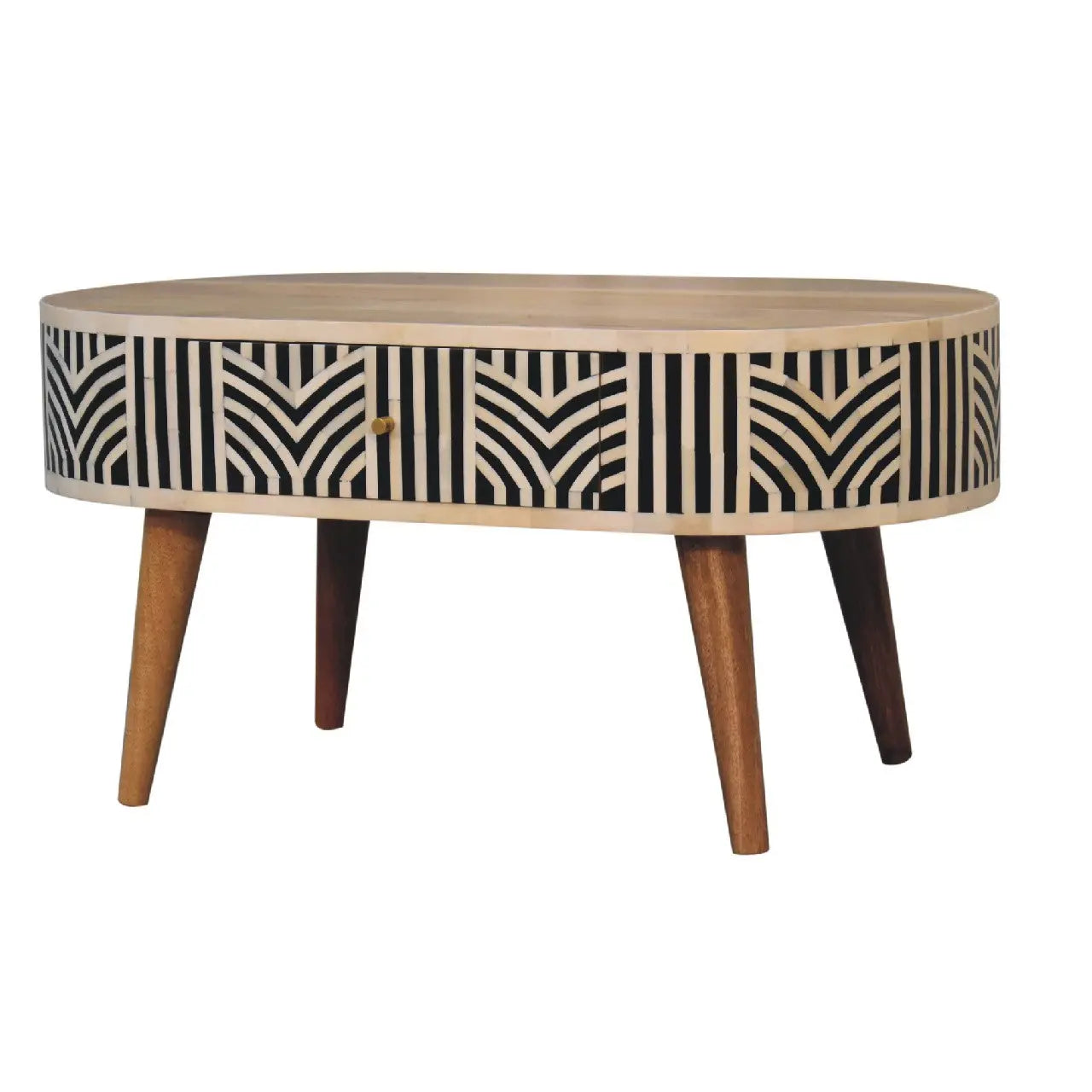 Boho Bone Inlay Coffee Table | Oak-ish Finish - Avivra